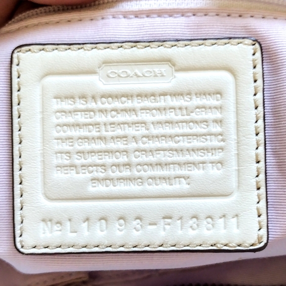 ❇️ Coach Hamptons Chalk White Leather Satchel Convertible Shoulder Bag w/ Scarf - Picture 15 of 15